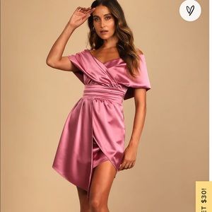 Mauve Pink Off The Shoulder Dress